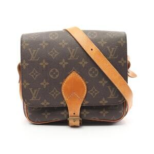 Louis Vuitton Cartessier Shoulder Bag Canvas Leather Monogram Brown